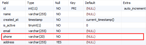 MariaDB alter table modify column